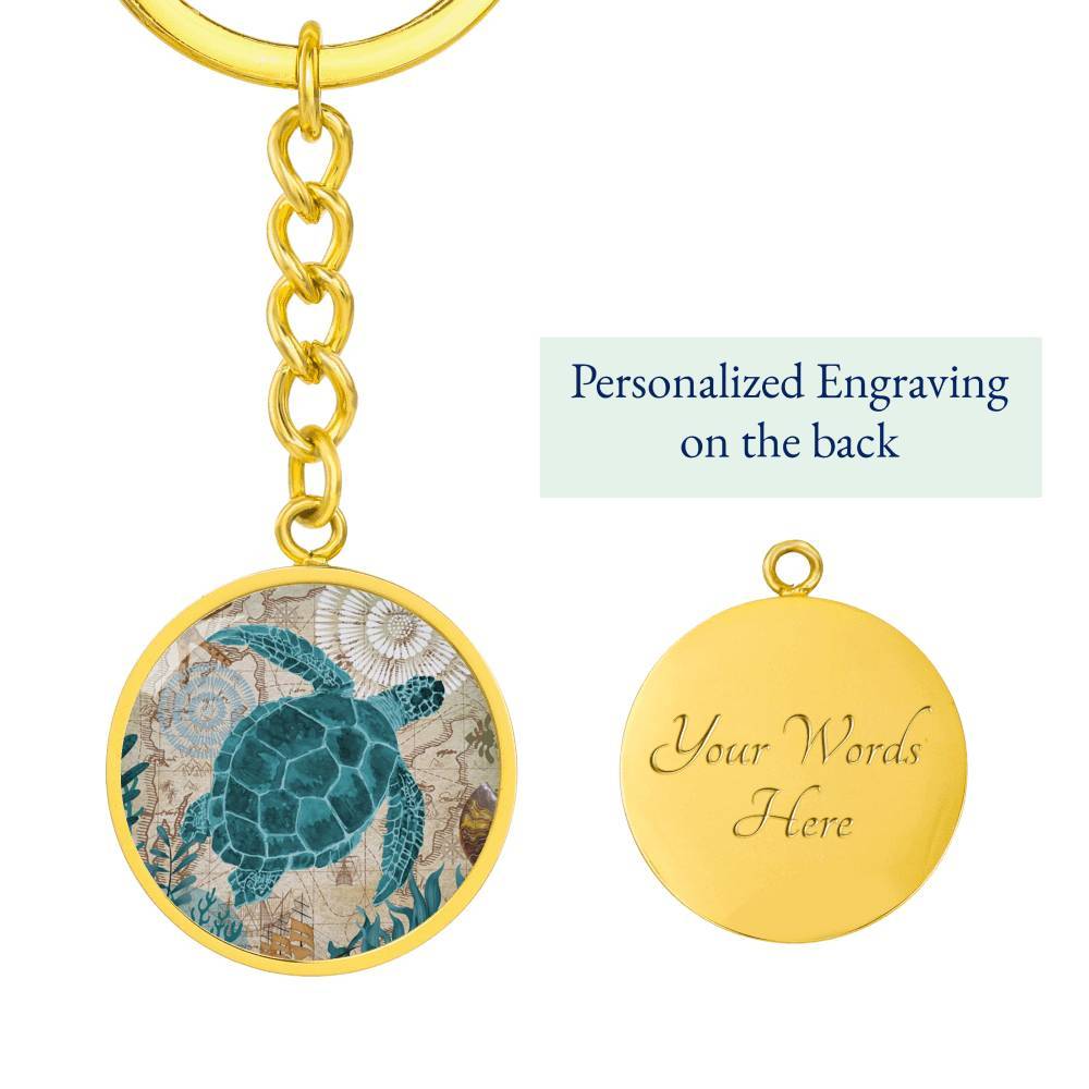 Sea Turtle Love Beachy Keychain