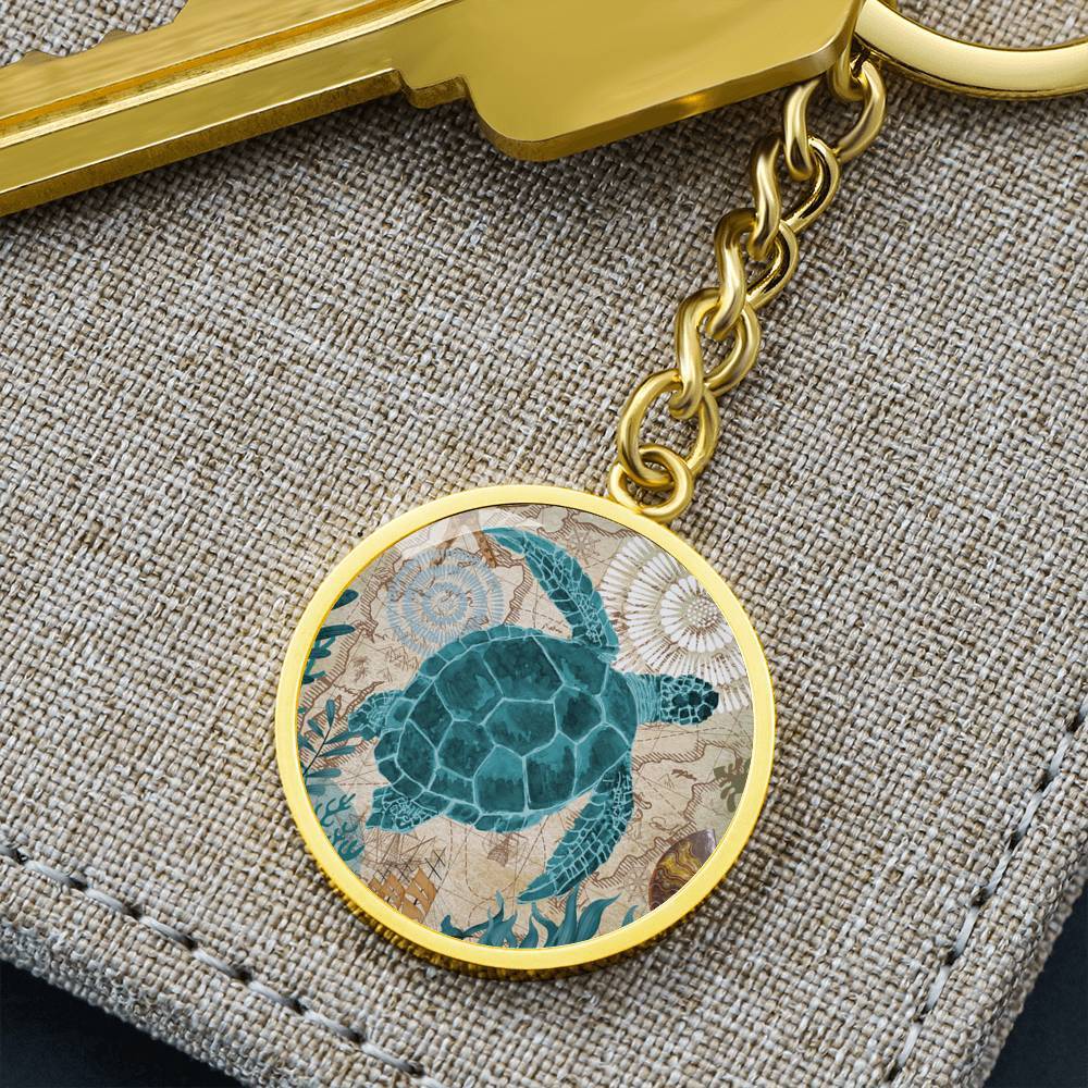 Sea Turtle Love Beachy Keychain