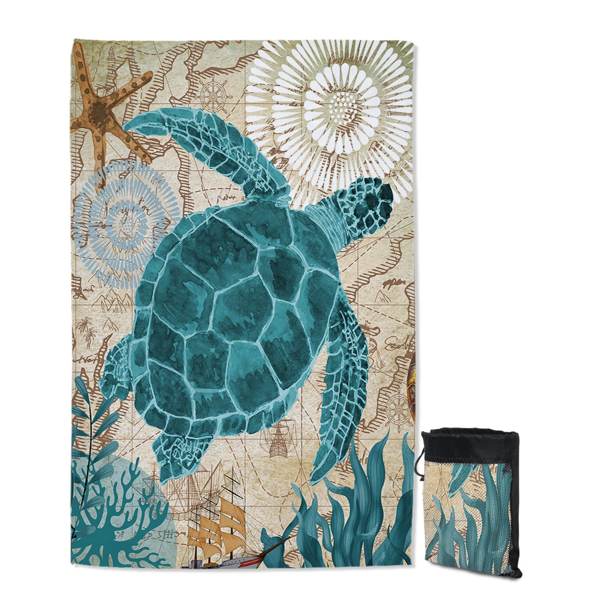 Sea Turtle Love Sand Free Towel