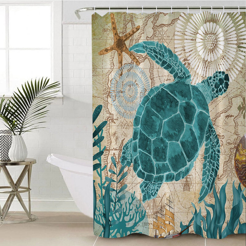 Sea Turtle Love Shower Curtain