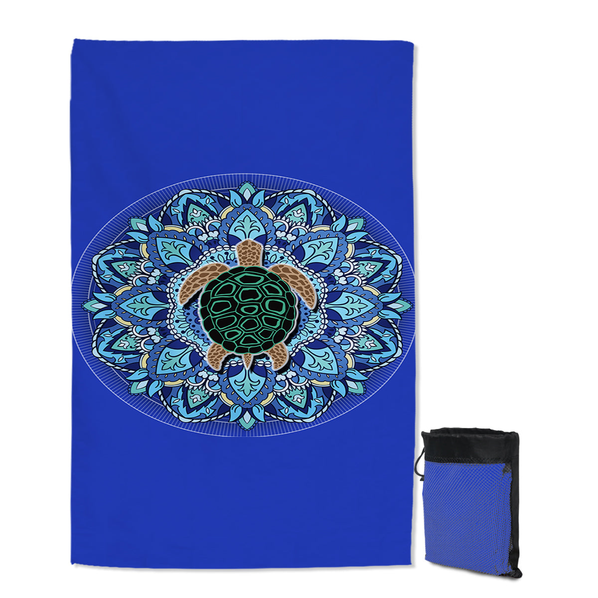 Blue Mandala Turtle Sand Free Towel