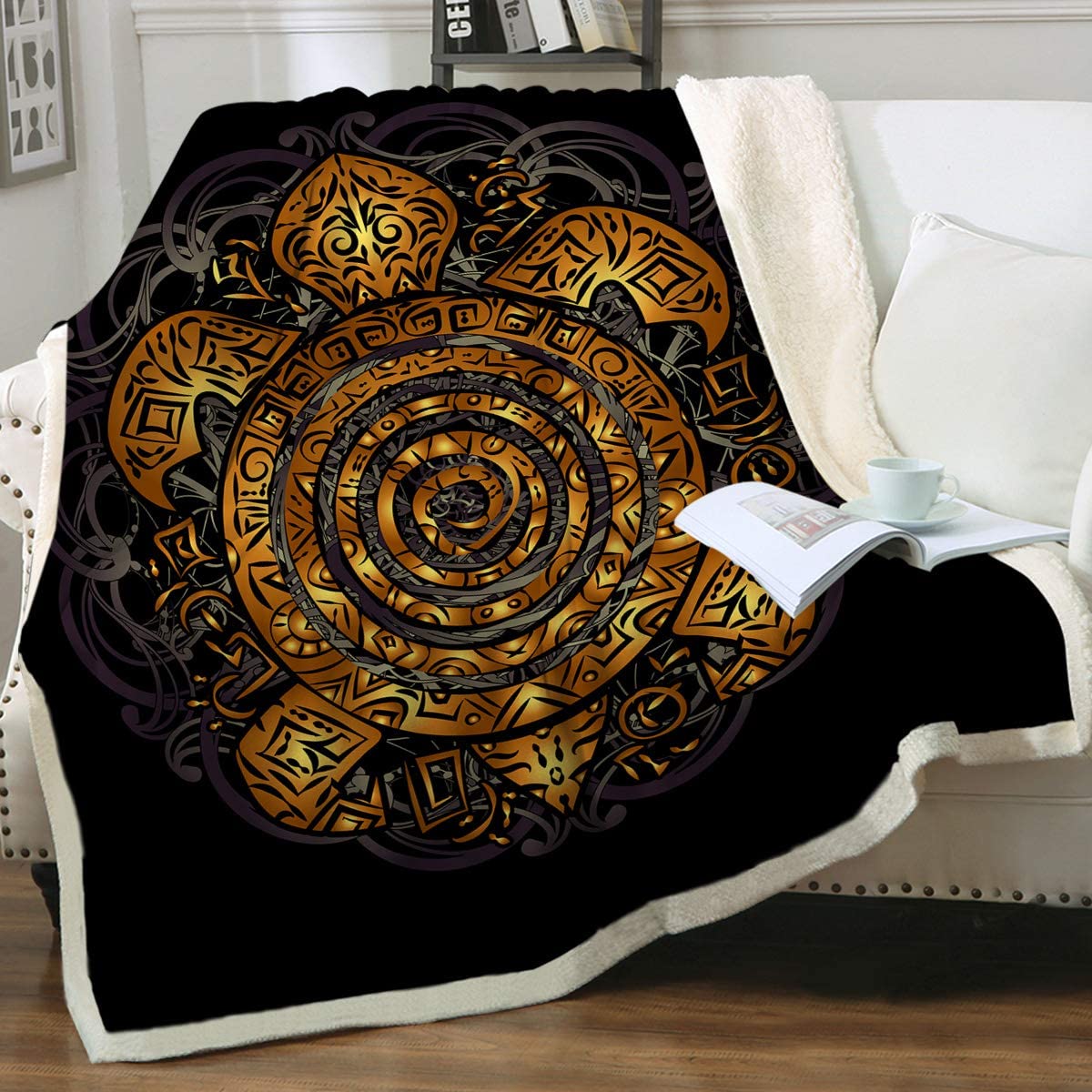 Sea Turtle Maze Soft Sherpa Blanket