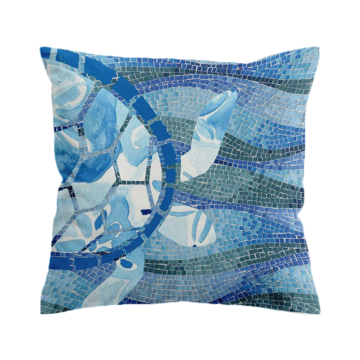 Sea Turtle Mosaic Pillow Cover