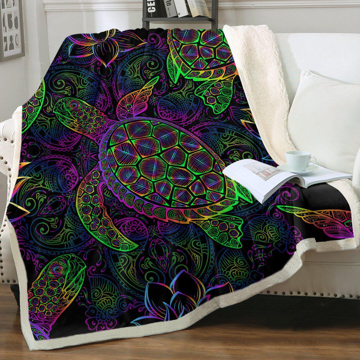 Sea Turtle Mysteries Soft Sherpa Blanket