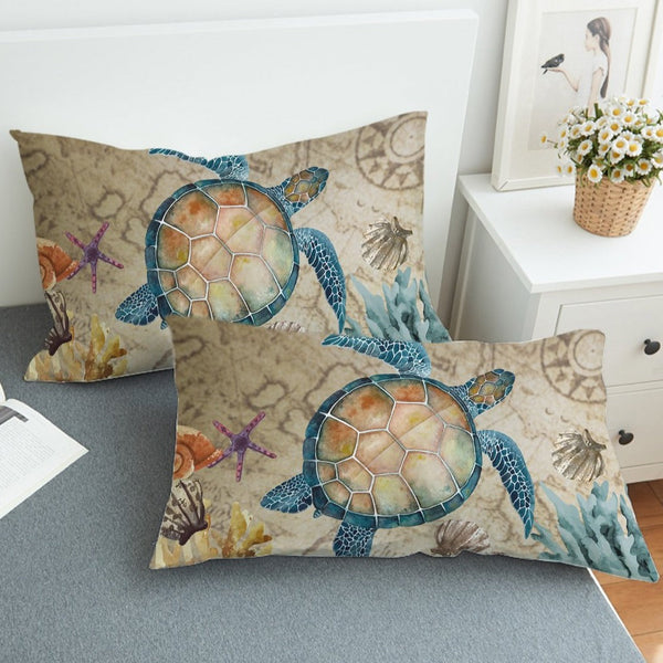 Turtle Bed Sheets and Pillowcases - Coastal Passion
