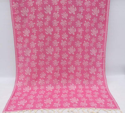 Sea Turtle Pink 100% Cotton Towel
