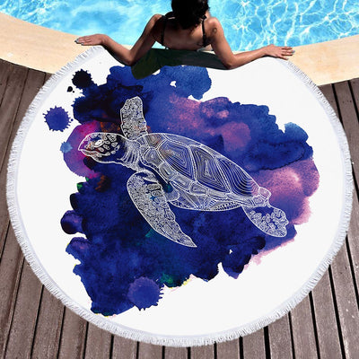 Sea Turtle Purple Towel + Backpack