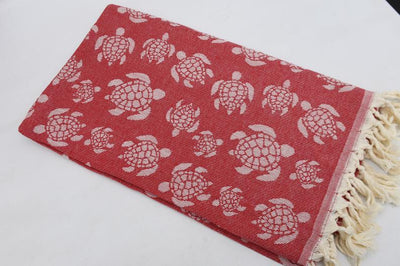 Sea Turtle Red 100% Cotton Towel