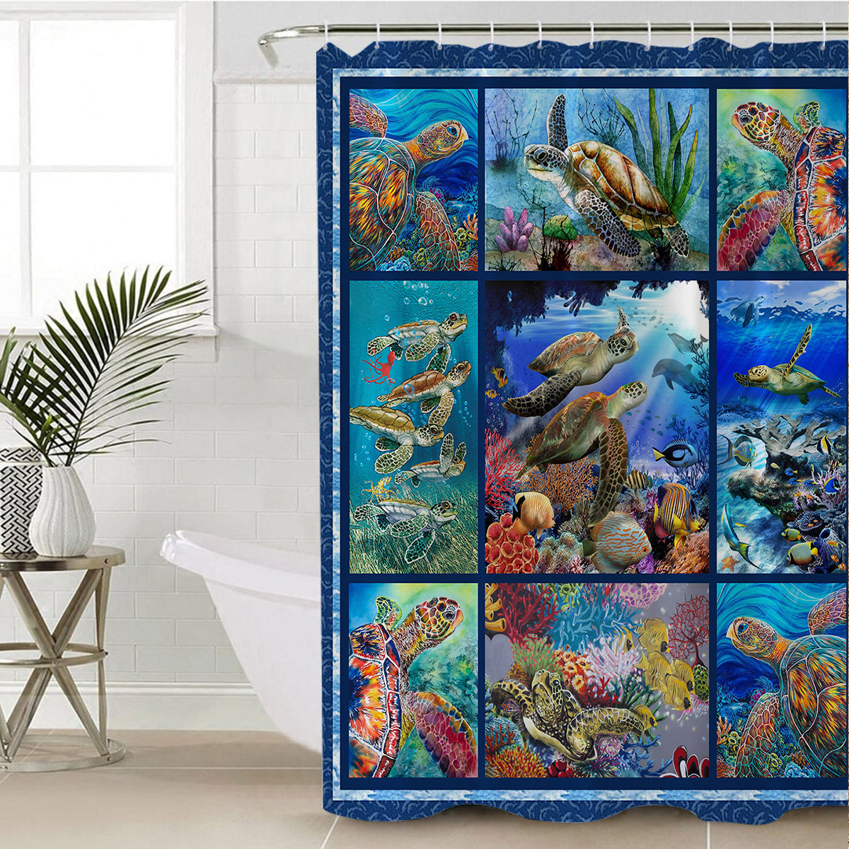 Ocean Underwater Marine Life Shower Curtain, Sea Uganda