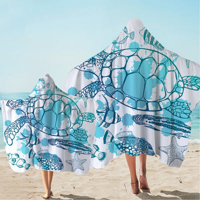 Sea Turtle Society Hooded Towel
