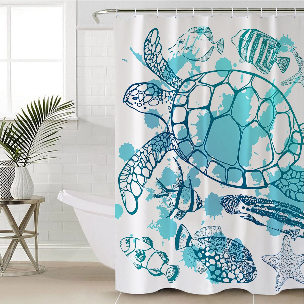 Sea Turtle Shower Curtains - Coastal Passion