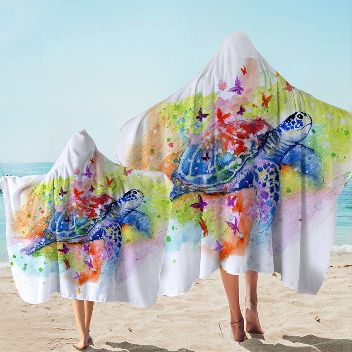 Sea Turtle Splash Hooded Towel
