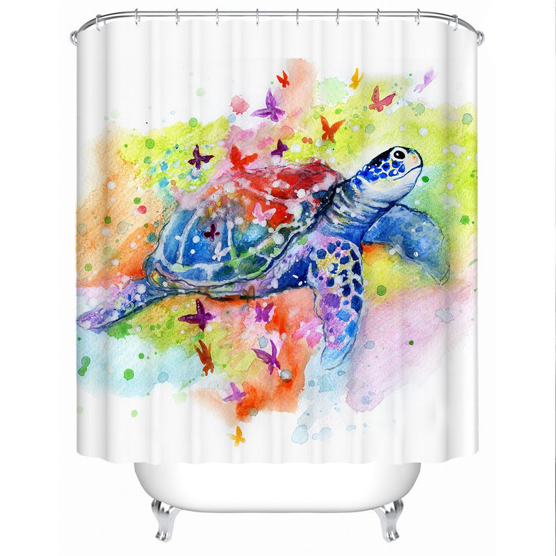 Sea Turtle Splash Shower Curtain