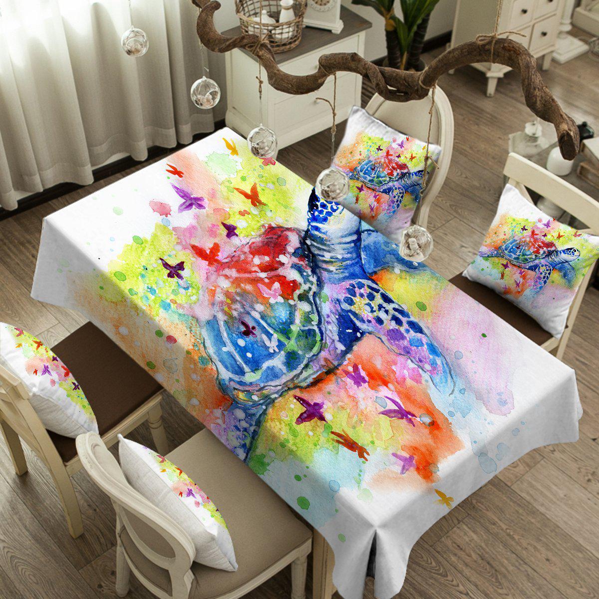Sea Turtle Splash Tablecloth