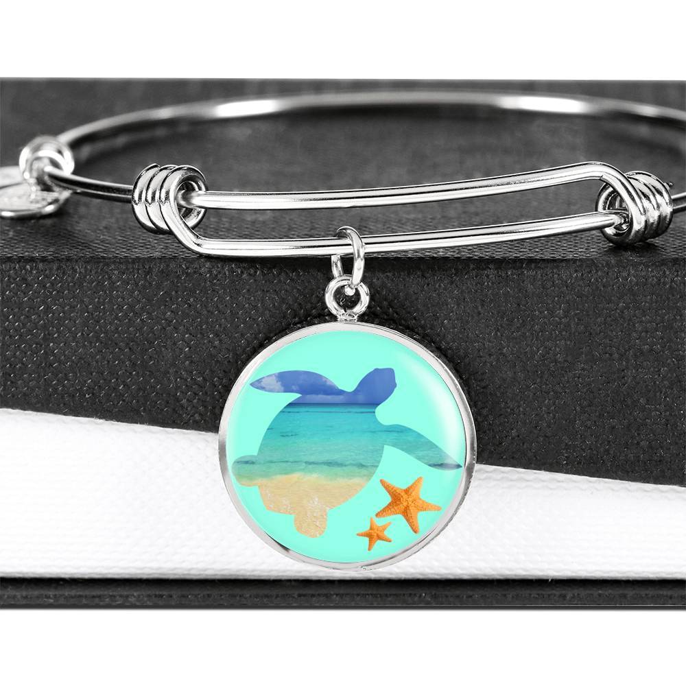 Sea Turtle Starfish Bangle Bracelet