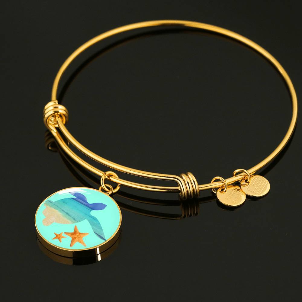 Sea Turtle Starfish Bangle Bracelet