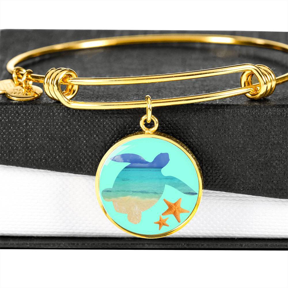 Sea Turtle Starfish Bangle Bracelet
