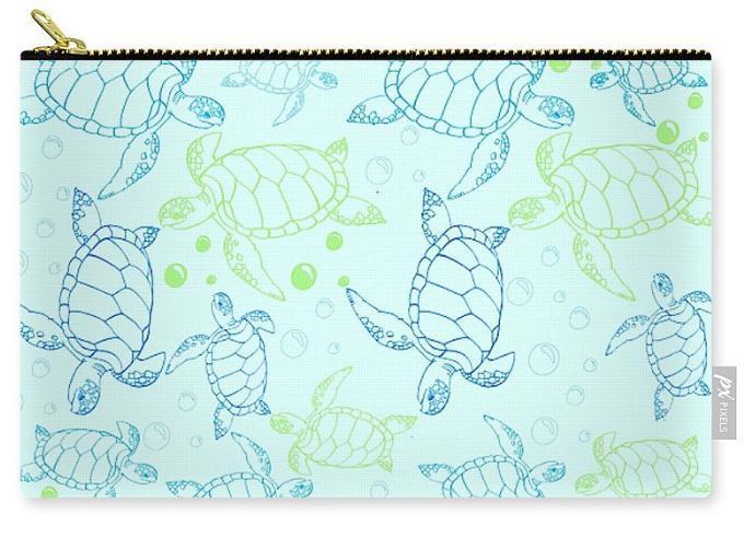 Sea Turtle Texture Beach Pouch