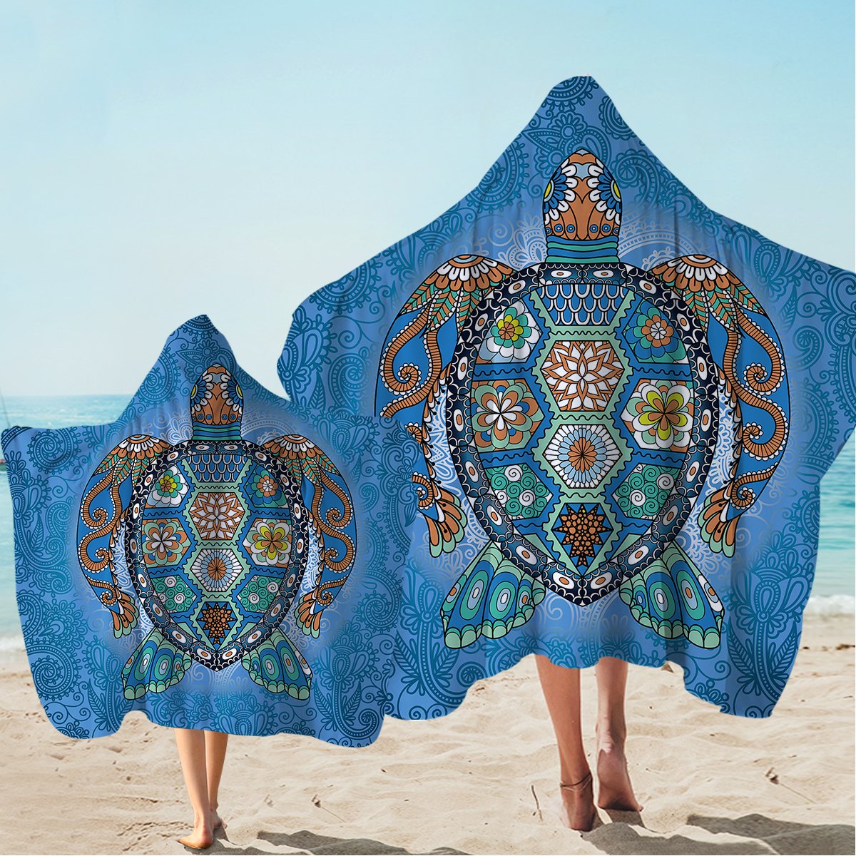 Sea Turtle Totem Hooded Towel