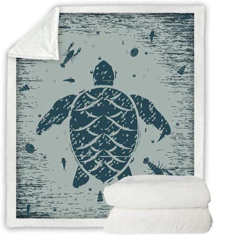 Sea Turtle Treasure Soft Sherpa Blanket