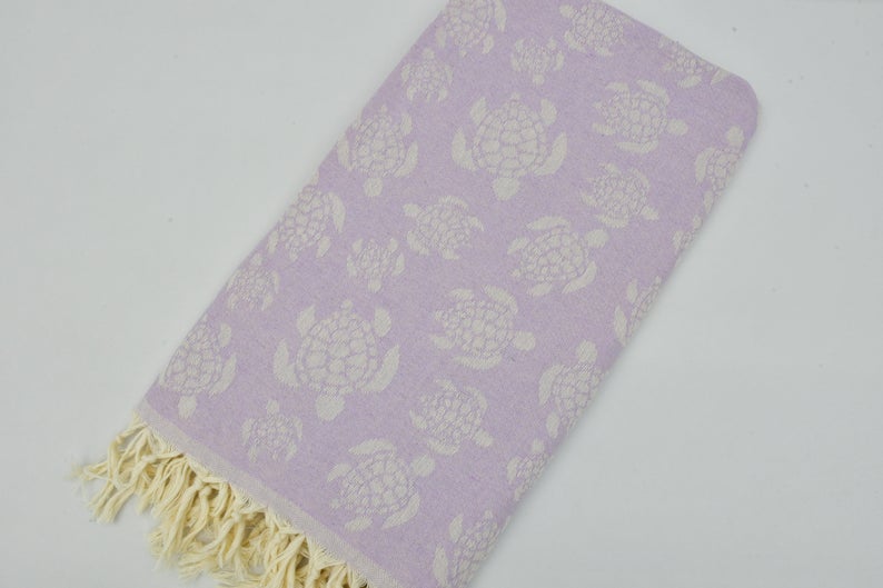 Sea Turtle Lilac 100% Cotton Towel