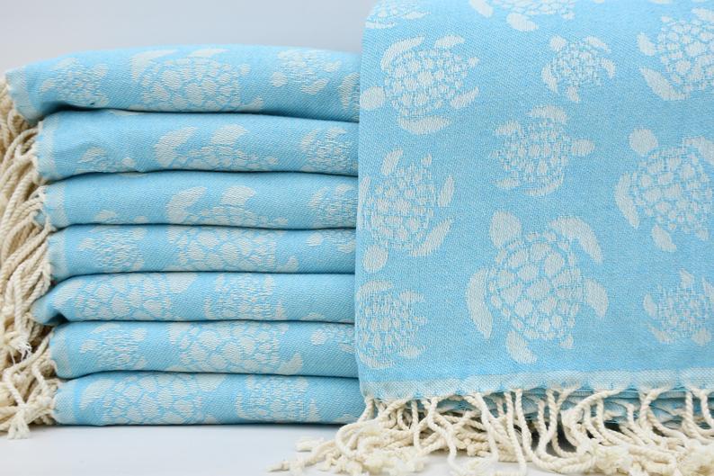 Sea Turtle Turquoise 100% Cotton Towel