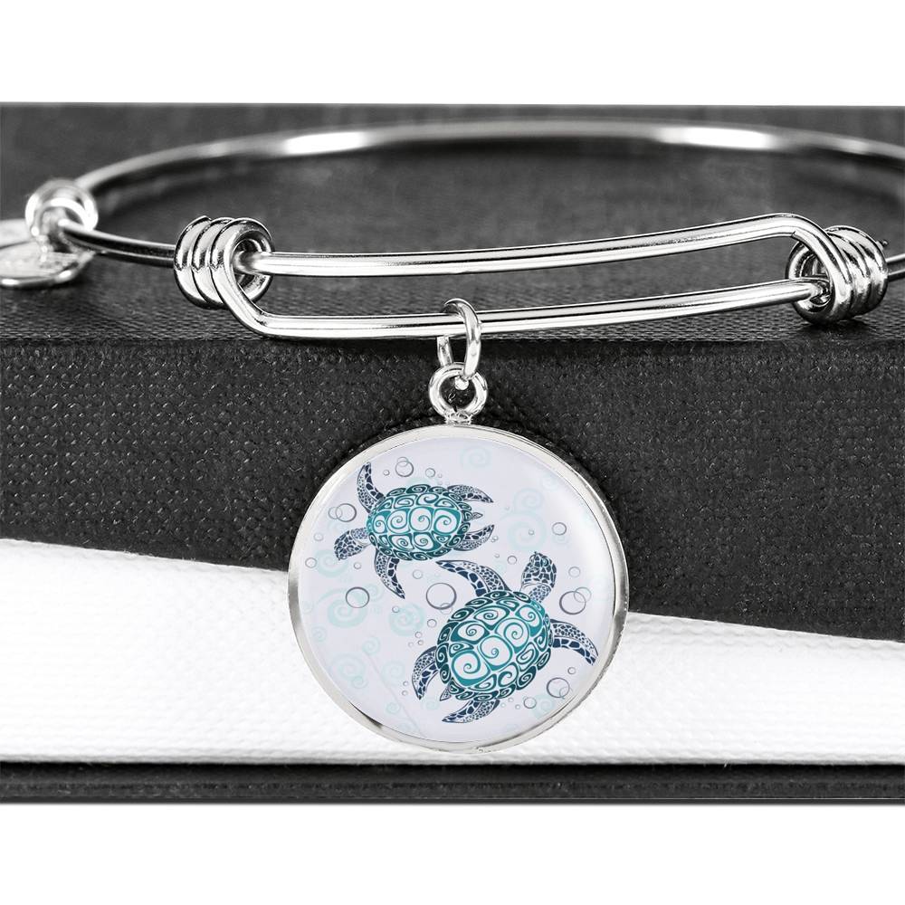 Sea Turtle Twist Bangle Bracelet