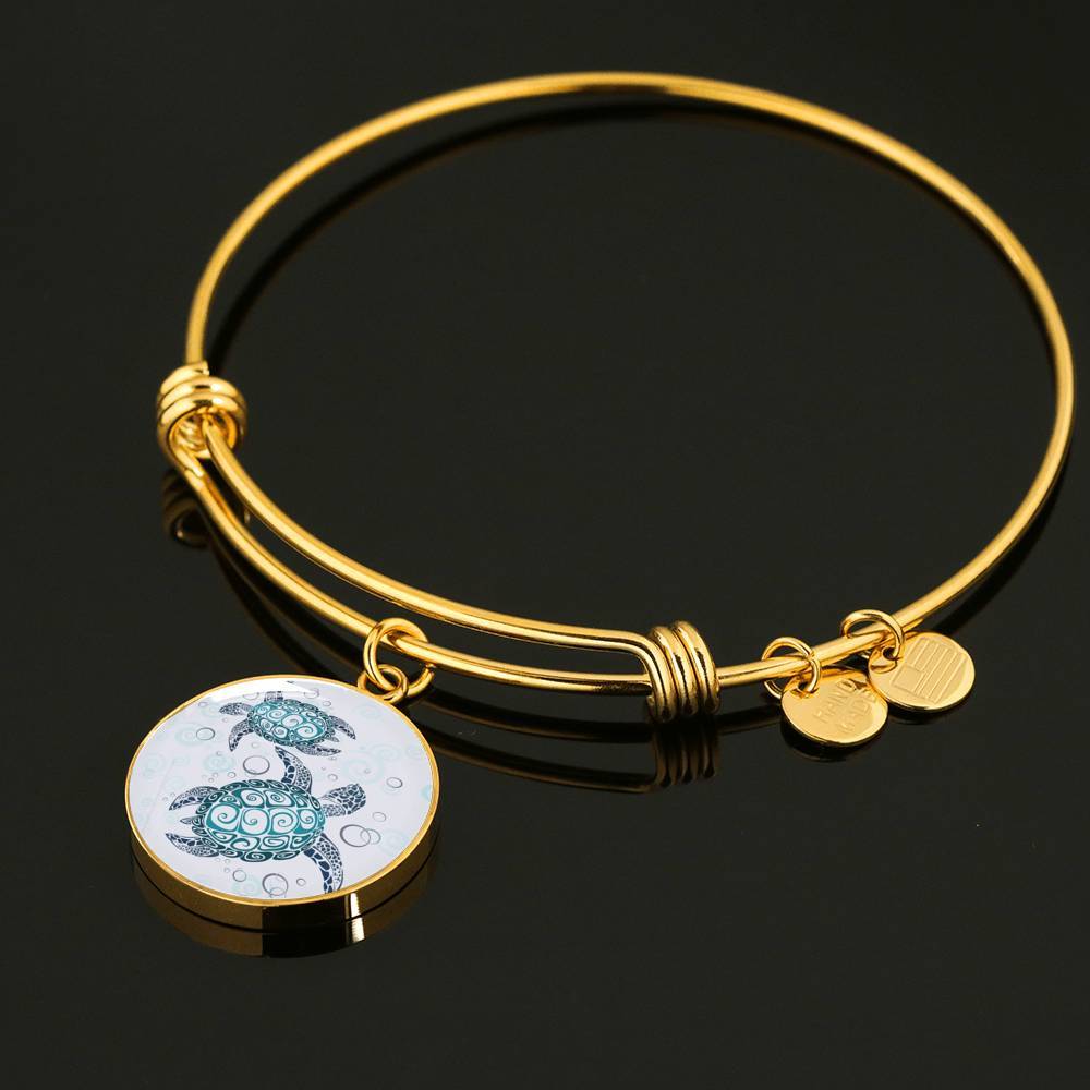 Sea Turtle Twist Bangle Bracelet