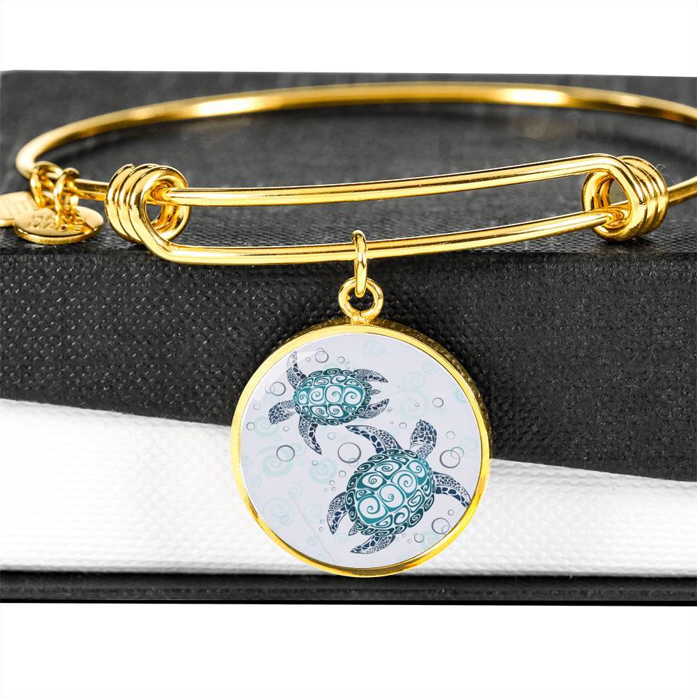 Sea Turtle Twist Bangle Bracelet