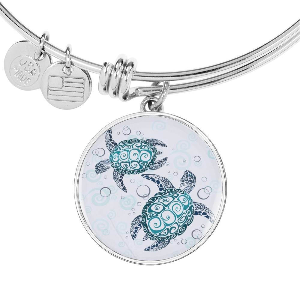 Sea Turtle Twist Bangle Bracelet