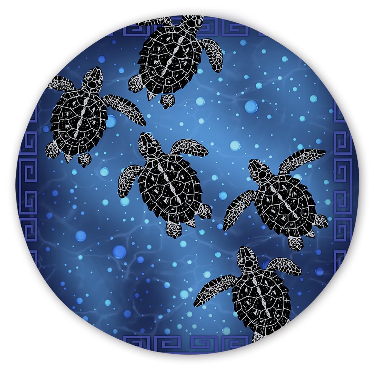 Sea Turtle Voyage Round Sand-Free Towel