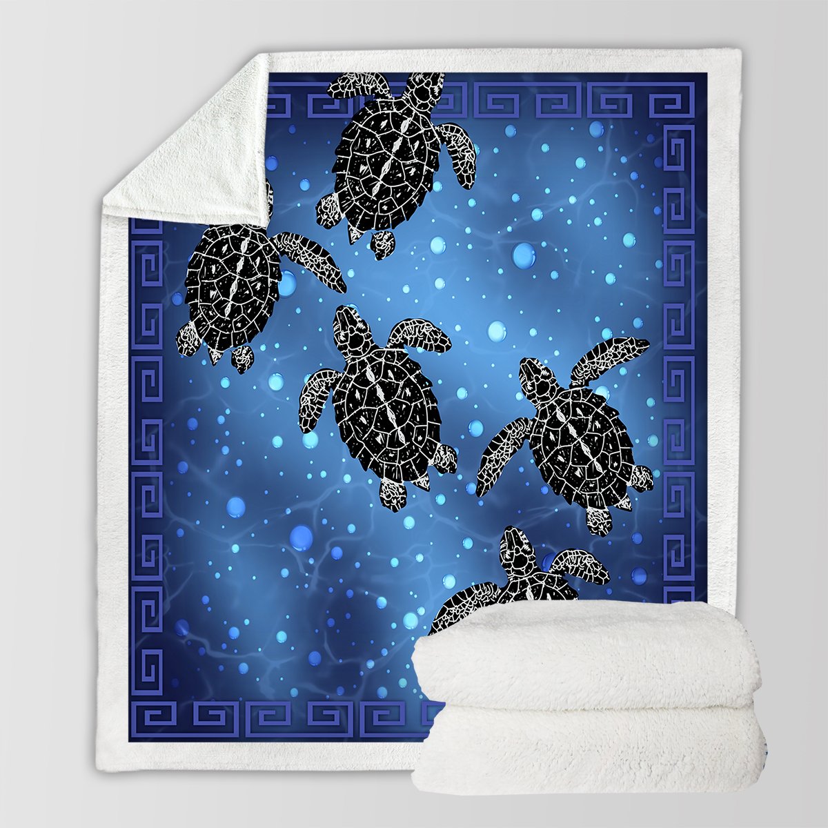 Sea Turtle Voyage Soft Sherpa Blanket