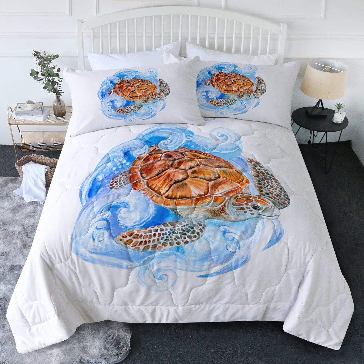 Sea Turtle Waves Comforter Set