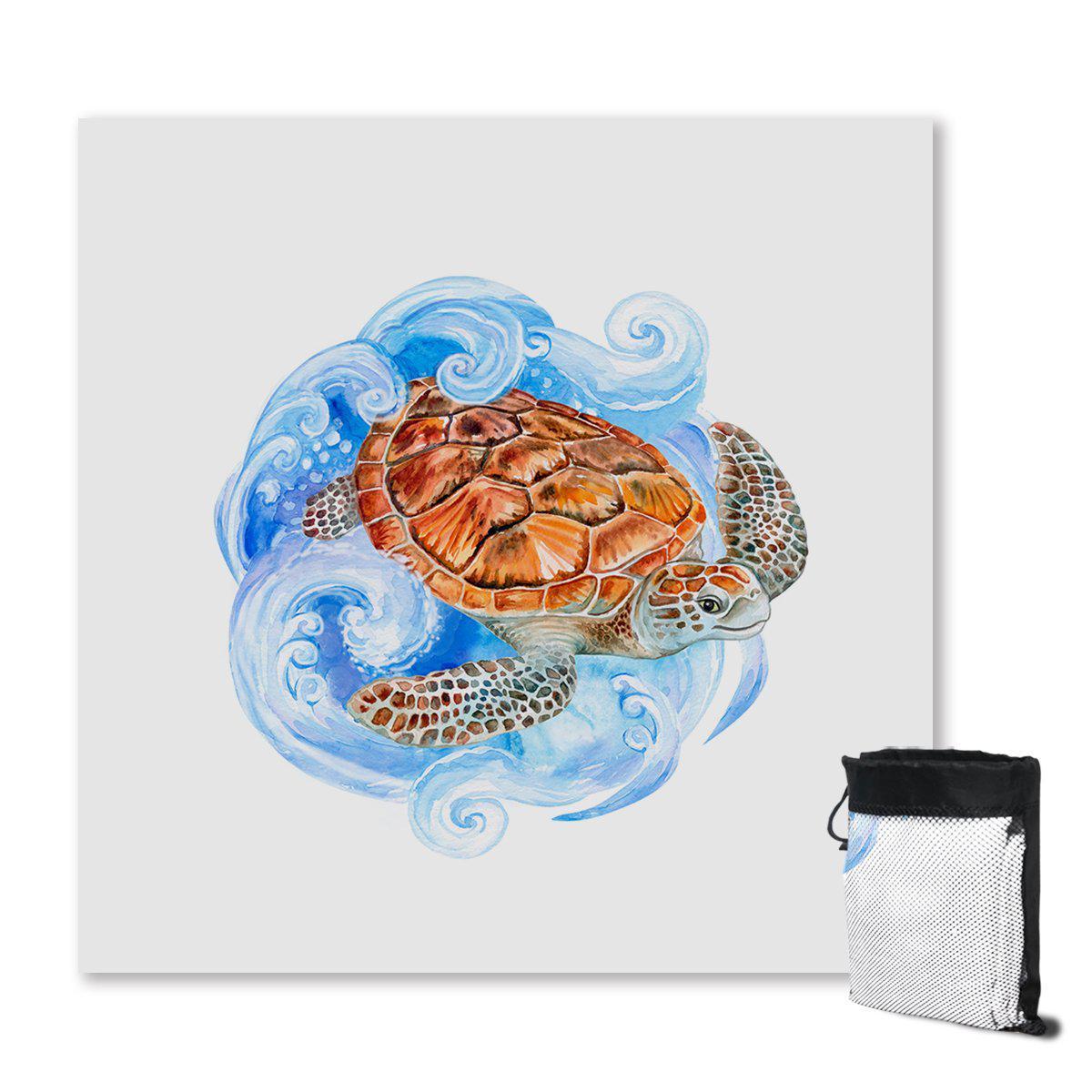 Sea Turtle Waves Sand Free Towel