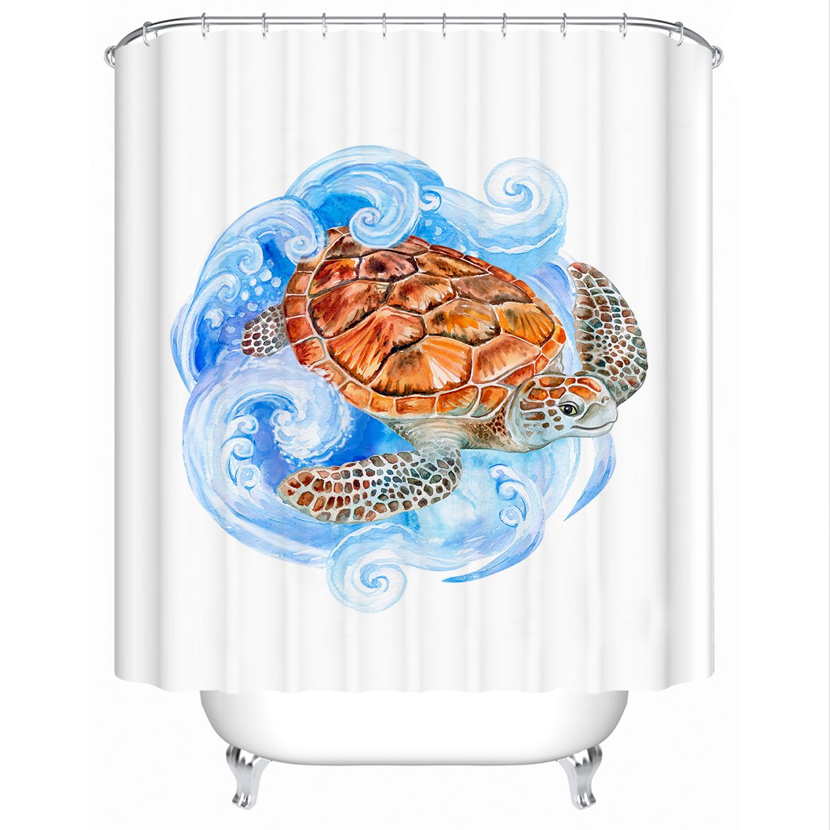 Sea Turtle Waves Shower Curtain