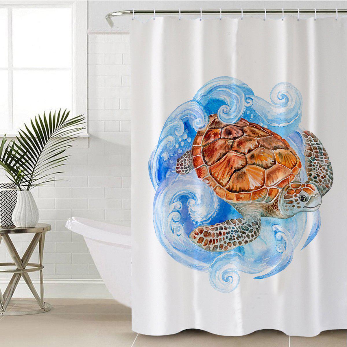 Sea Turtle Waves Shower Curtain