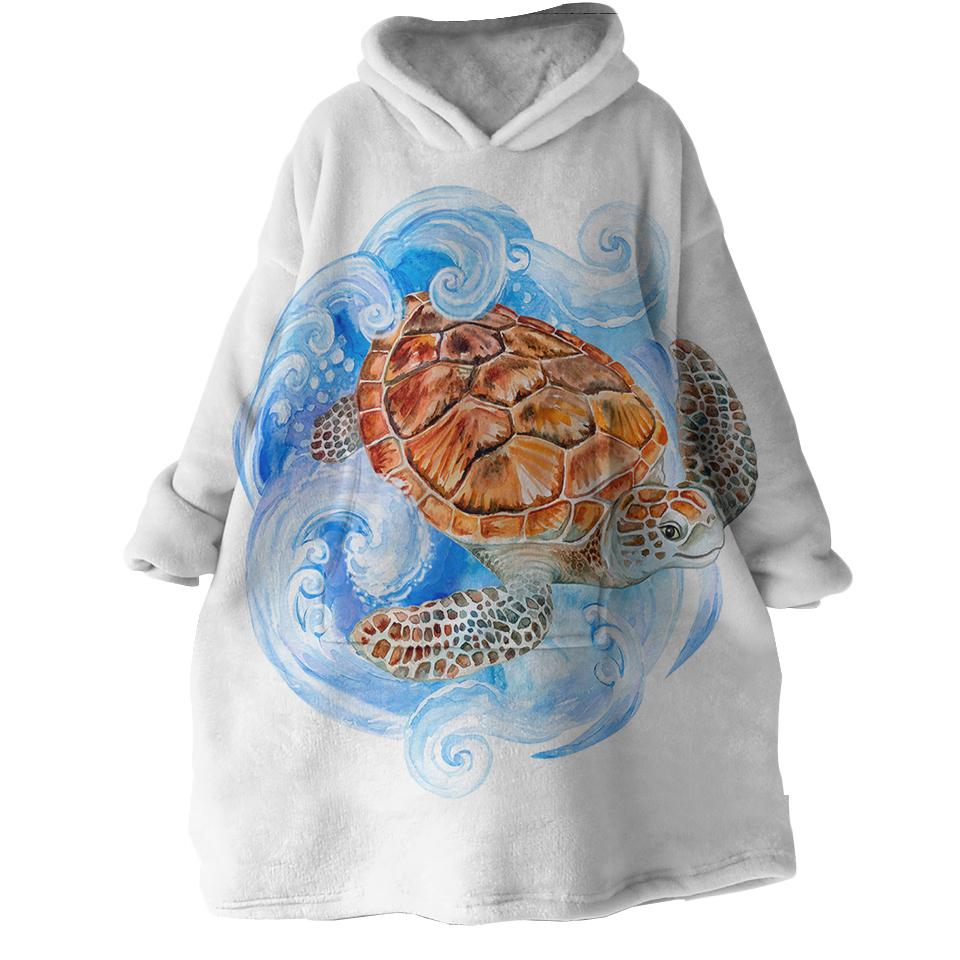 Wearable Blanket Hoodie - The Sea Turtle Twist by Coastal Passion