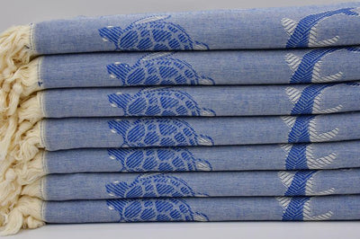 Sea Turtles and Dolphins 100% Cotton Original Turkish Towels