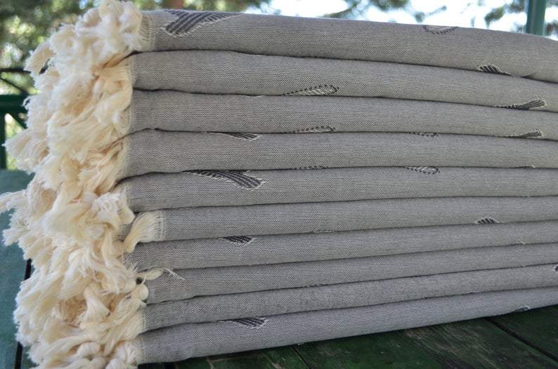 Sea Turtles and Dolphins Gray 100% Cotton Towel