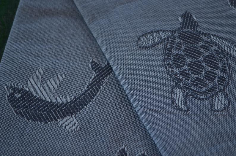 Sea Turtles and Dolphins Gray 100% Cotton Towel