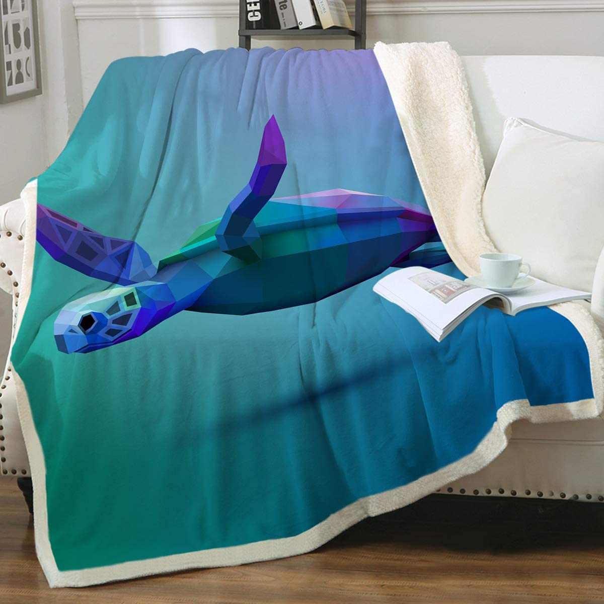 Sea Turtles Glide Soft Sherpa Blanket