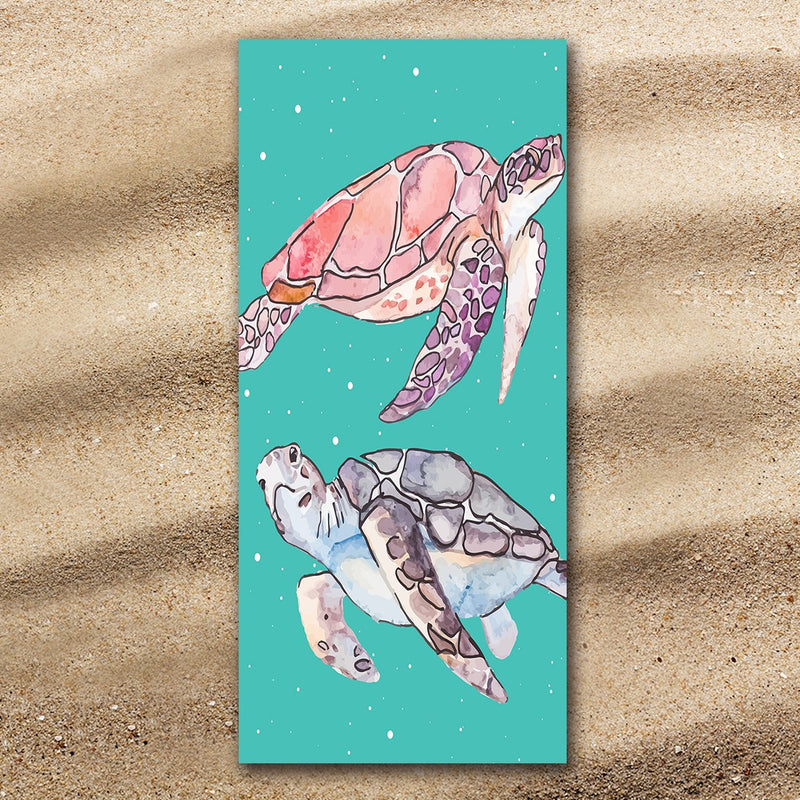 Sea Turtles in Green Extra Large Towel
