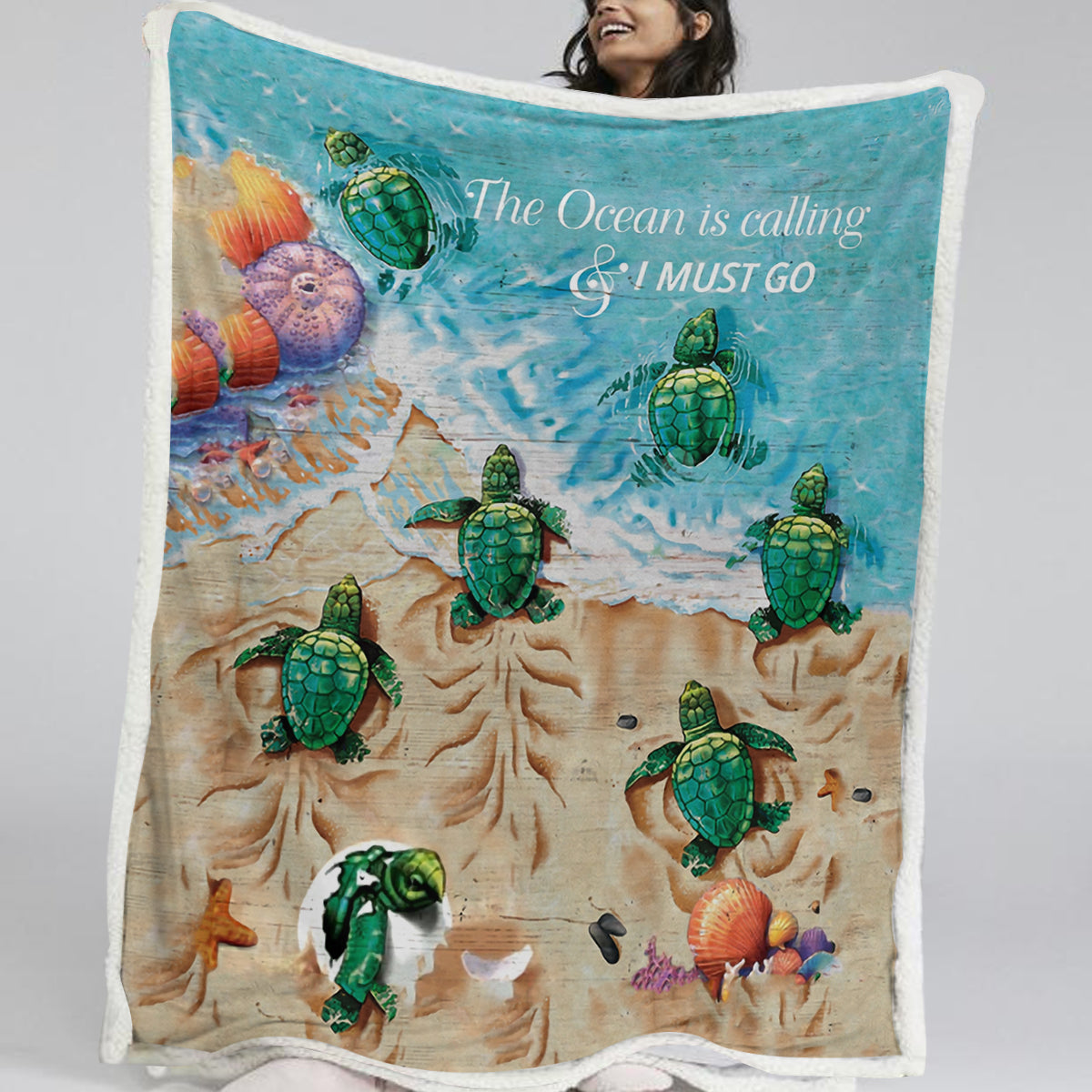 Ocean Calling Soft Sherpa Blanket