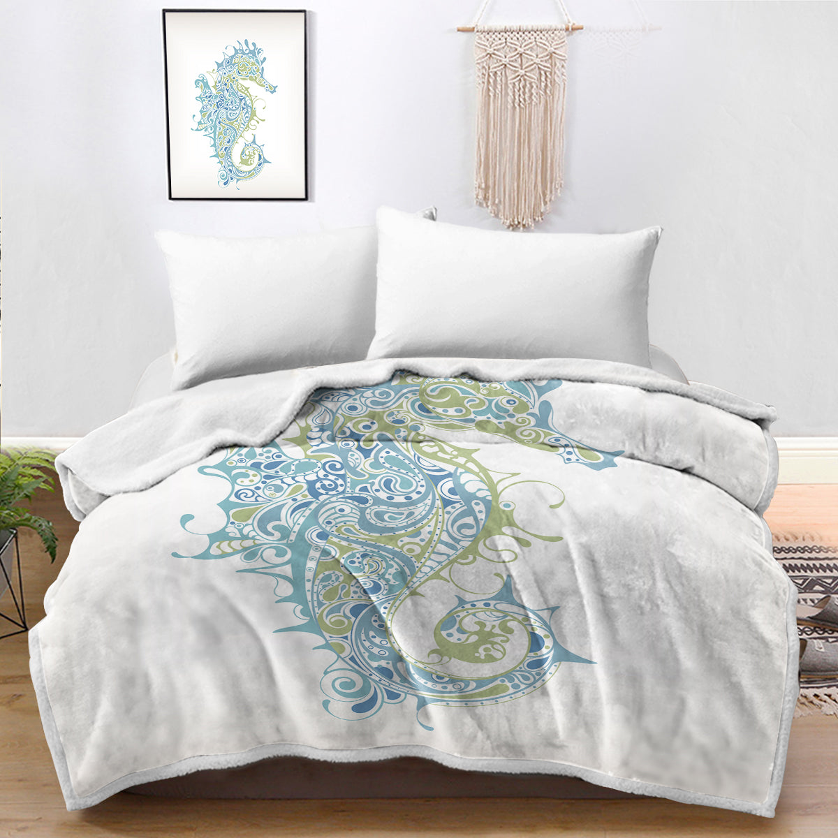 Sugar Seahorse Bedspread Blanket