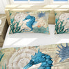 Seahorse Love Reversible Bedcover Set
