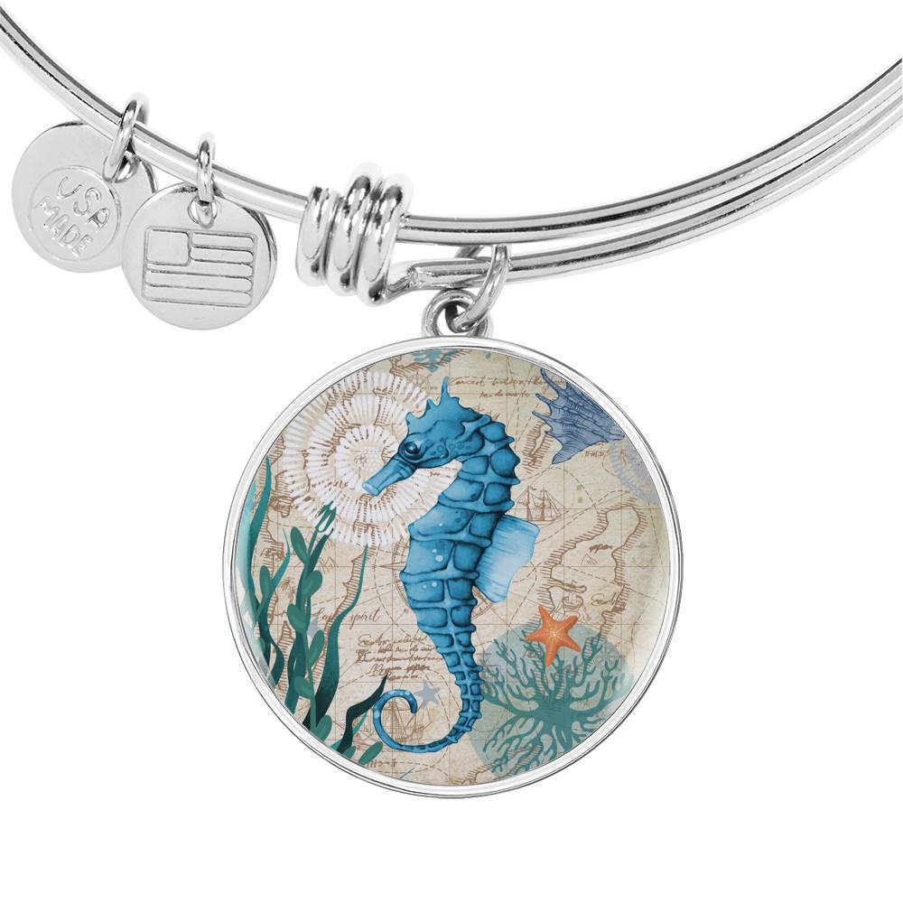 Seahorse Love Bangle Bracelet