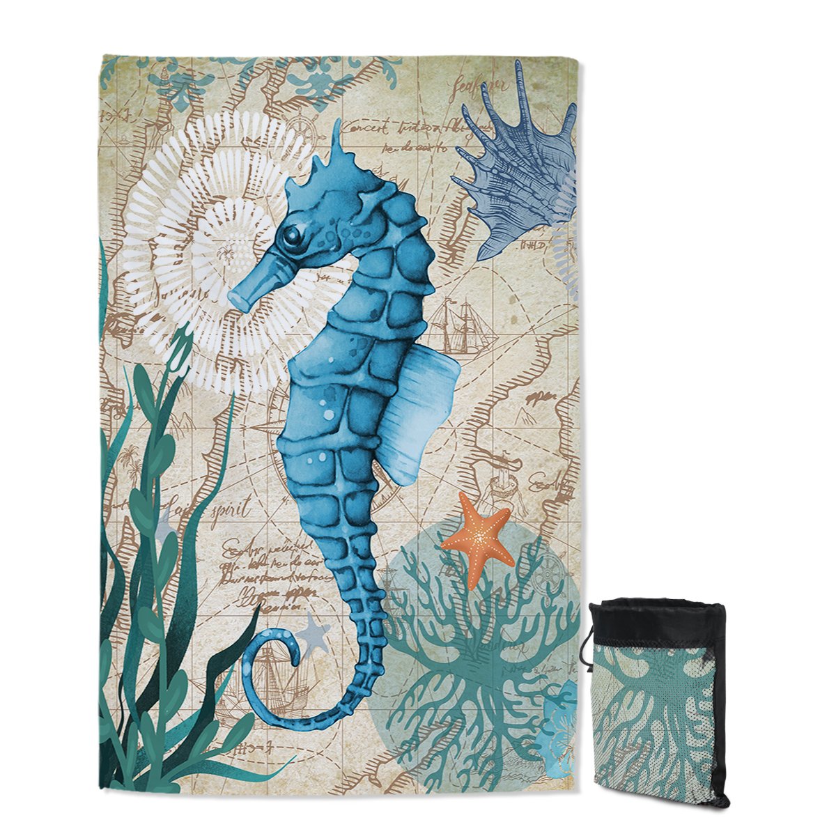 Seahorse Love Sand Free Towel