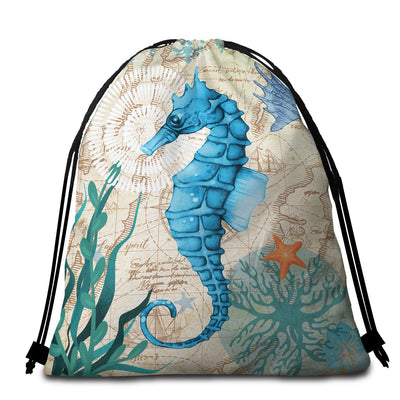 Seahorse Love Towel + Backpack