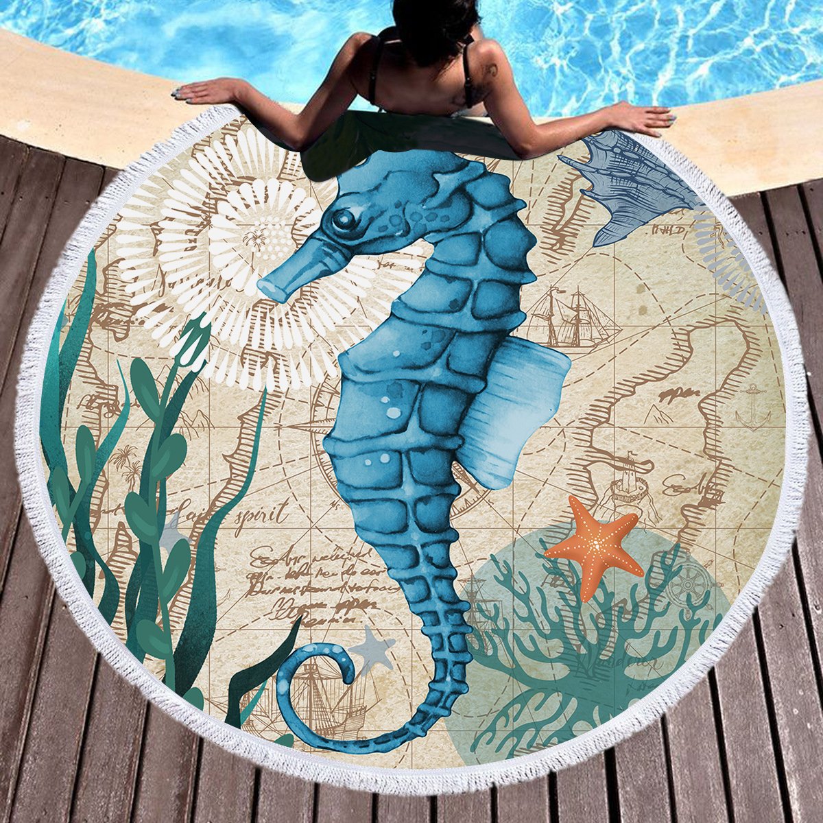 Seahorse Love Towel + Backpack