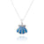 Seashell with Blue Opal Sterling Silver Pendant Necklace